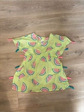 Cat & Jack Lime Green Watermelon Print Girls Swim Coverup